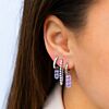 Earrings triple stones lilac