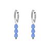 Earrings triple stones blue