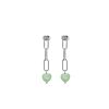 Ketting oorbellen aventurine heart