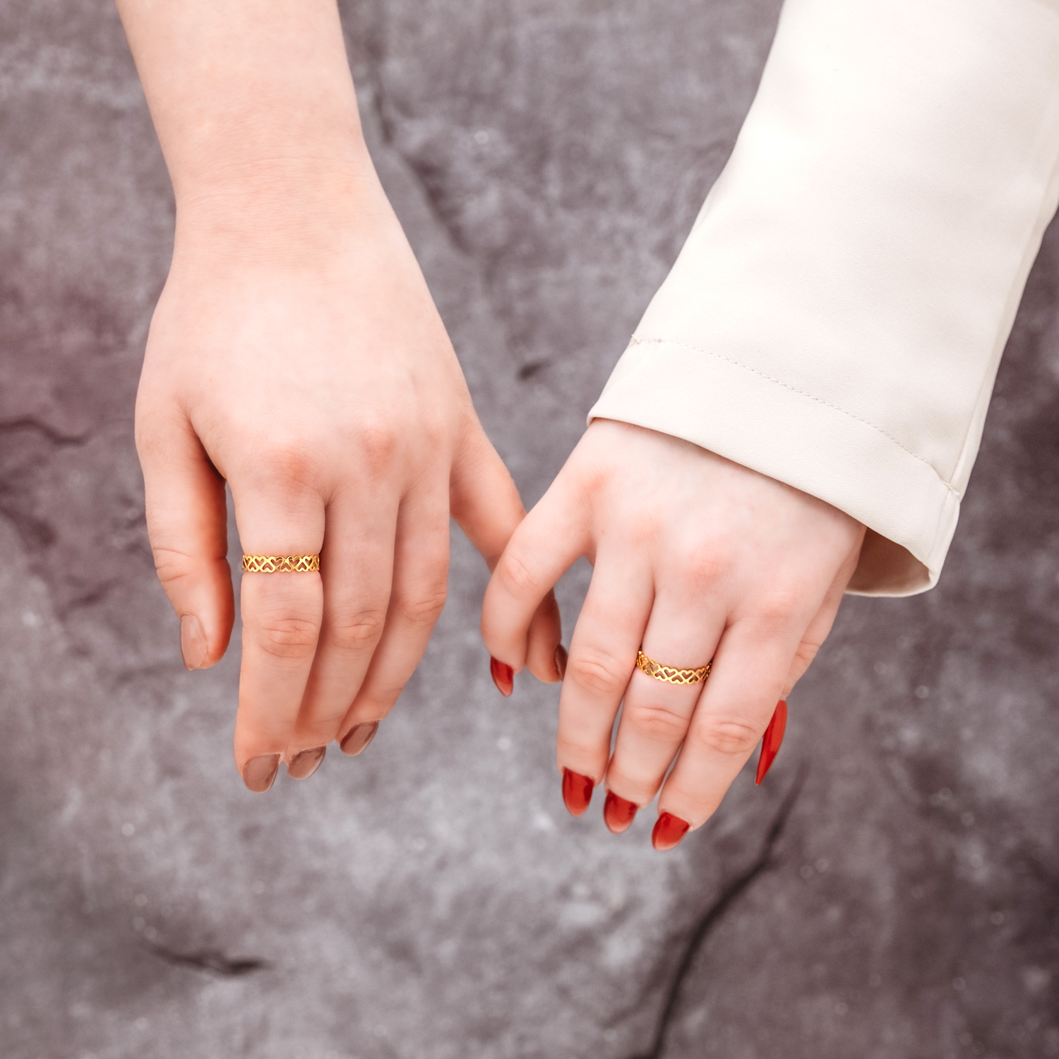 gouden bff ringen met hartjes