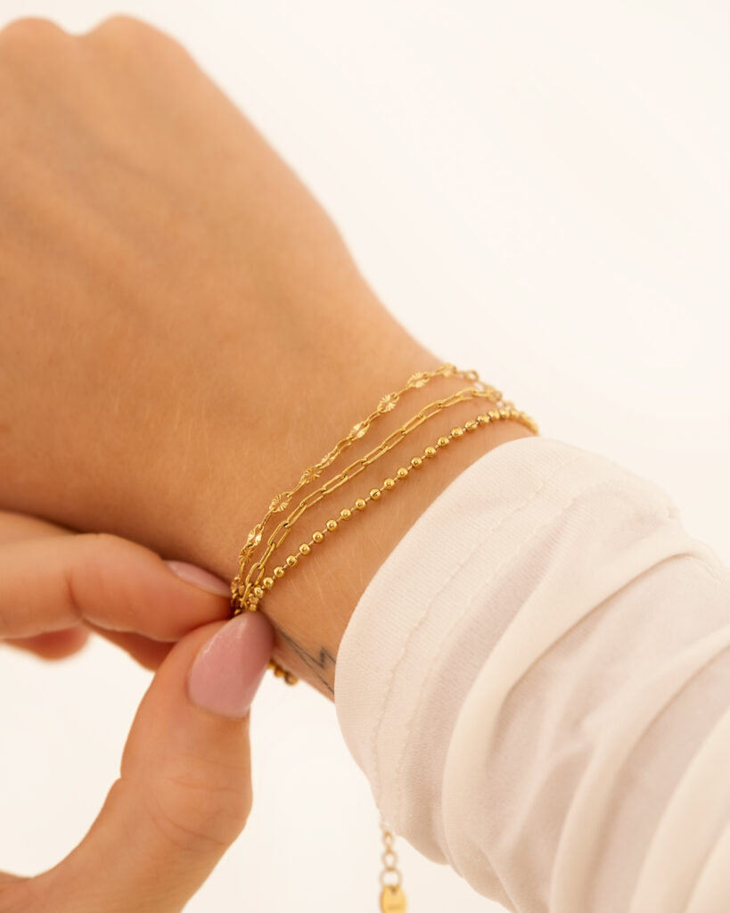 Gouden-triple-armband